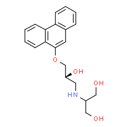 ChemSpider 2D Image | 2-{[(2R)-2-Hydroxy-3-(9-phenanthryloxy)propyl]amino}-1,3-propanediol | C20H23NO4