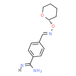 ChemSpider 2D Image | (E)-4-((tetrahydro-2H-pyran-2-yloxyimino)methyl)benzimidamide | C13H17N3O2