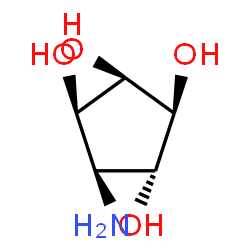 ChemSpider 2D Image | (1R,2R,3S,4R,5R)-5-Amino-1,2,3,4-cyclopentanetetrol | C5H11NO4