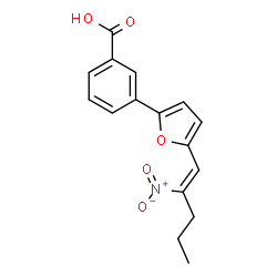 ChemSpider 2D Image | 3-[5-(2-nitropent-1-en-1-yl)furan-2-yl]benzoic acid | C16H15NO5