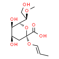 ChemSpider 2D Image | (1E)-prop-1-en-1-yl 3-deoxy-7-O-methyl-alpha-D-manno-oct-2-ulopyranosidonic acid | C12H20O8