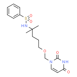 ChemSpider 2D Image | N-{5-[(2,4-Dioxo-3,4-dihydro-1(2H)-pyrimidinyl)methoxy]-2-methyl-2-pentanyl}benzenesulfonamide | C17H23N3O5S