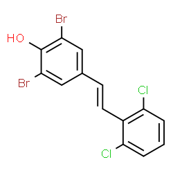 ChemSpider 2D Image | 2,6-Dibromo-4-[(E)-2-(2,6-dichlorophenyl)vinyl]phenol | C14H8Br2Cl2O