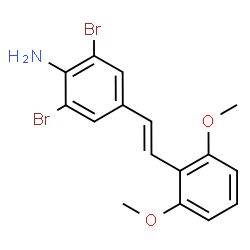 ChemSpider 2D Image | 2,6-Dibromo-4-[(E)-2-(2,6-dimethoxyphenyl)vinyl]aniline | C16H15Br2NO2