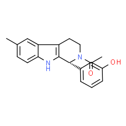 ChemSpider 2D Image | 3-[(1r)-2-Acetyl-6-Methyl-2,3,4,9-Tetrahydro-1h-Beta-Carbolin-1-Yl]phenol | C20H20N2O2