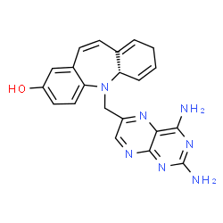 ChemSpider 2D Image | (4aS)-5-[(2,4-Diamino-6-pteridinyl)methyl]-4a,5-dihydro-2H-dibenzo[b,f]azepin-8-ol | C21H19N7O