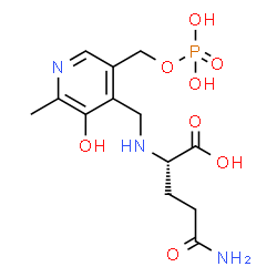 ChemSpider 2D Image | N~2~-({3-Hydroxy-2-methyl-5-[(phosphonooxy)methyl]-4-pyridinyl}methyl)-L-glutamine | C13H20N3O8P