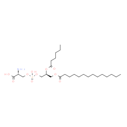 ChemSpider 2D Image | O-{[(2S)-2-(Hexanoyloxy)-3-(tetradecanoyloxy)propoxy](hydroxy)phosphoryl}-D-serine | C26H50NO10P