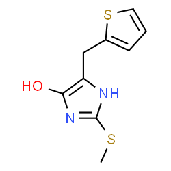 ChemSpider 2D Image | 2-(Methylsulfanyl)-5-(2-thienylmethyl)-1H-imidazol-4-ol | C9H10N2OS2