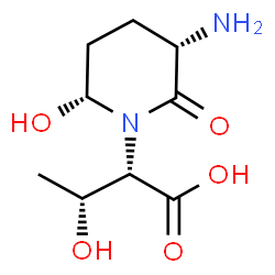ChemSpider 2D Image | (2S,3R)-2-[(3S,6R)-3-amino-6-hydroxy-2-oxopiperidinyl]-3-hydroxybutanoic acid | C9H16N2O5