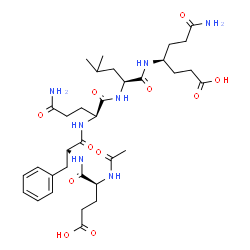 ChemSpider 2D Image | N-Acetyl-L-alpha-glutamyl-L-phenylalanyl-L-glutaminyl-N-[(3S)-6-amino-1-carboxy-6-oxo-3-hexanyl]-L-leucinamide | C34H51N7O11