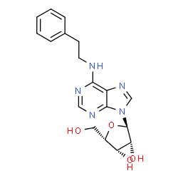 ChemSpider 2D Image | 9-Alpha-L-Lyxofuranosyl-N-(2-Phenylethyl)-9h-Purin-6-Amine | C18H21N5O4