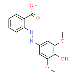ChemSpider 2D Image | 2-((3',5'-DIMETHOXY-4'-HYDROXYPHENYL)AZO)BENZOIC ACID | C15H14N2O5