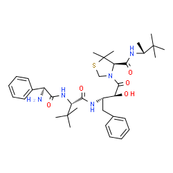 ChemSpider 2D Image | N~2~-[(2S)-2-Amino-2-phenylacetyl]-N-{(2S,3S)-4-[(4R)-4-{[(2R)-3,3-dimethyl-2-butanyl]carbamoyl}-5,5-dimethyl-1,3-thiazolidin-3-yl]-3-hydroxy-4-oxo-1-phenyl-2-butanyl}-3-methyl-L-valinamide | C36H53N5O5S