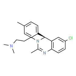 ChemSpider 2D Image | 3-[(4S)-6-Chloro-2-methyl-4-(4-methylphenyl)-3(4H)-quinazolinyl]-N,N-dimethyl-1-propanamine | C21H26ClN3