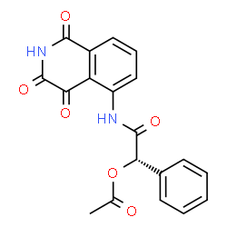 ChemSpider 2D Image | (1S)-2-Oxo-1-phenyl-2-[(1,3,4-trioxo-1,2,3,4-tetrahydro-5-isoquinolinyl)amino]ethyl acetate | C19H14N2O6