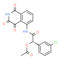 ChemSpider 2D Image | (1S)-1-(3-Chlorophenyl)-2-oxo-2-[(1,3,4-trioxo-1,2,3,4-tetrahydro-5-isoquinolinyl)amino]ethyl acetate | C19H13ClN2O6