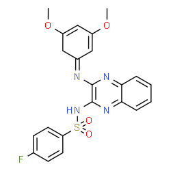 ChemSpider 2D Image | N-{3-[(Z)-(3,5-Dimethoxy-2,4-cyclohexadien-1-ylidene)amino]-2-quinoxalinyl}-4-fluorobenzenesulfonamide | C22H19FN4O4S