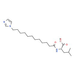 ChemSpider 2D Image | N-[12-(1H-Imidazol-1-yl)dodecanoyl]-L-leucine | C21H37N3O3