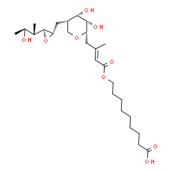 ChemSpider 2D Image | 9-({(2E)-4-[(2S,3S,4S,5S)-3,4-Dihydroxy-5-({(2S,3S)-3-[(2S,3S)-3-hydroxy-2-butanyl]-2-oxiranyl}methyl)tetrahydro-2H-pyran-2-yl]-3-methyl-2-butenoyl}oxy)nonanoic acid | C26H44O9