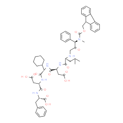 ChemSpider 2D Image | (5R,9S,12S,15S,18S,21S)-21-Benzyl-12,18-bis(carboxymethyl)-15-cyclohexyl-1-(9H-fluoren-9-yl)-9-isobutyl-4-methyl-3,6,10,13,16,19-hexaoxo-5-phenyl-2-oxa-4,8,11,14,17,20-hexaazadocosan-22-oic acid (non-
preferred name) | C56H66N6O13