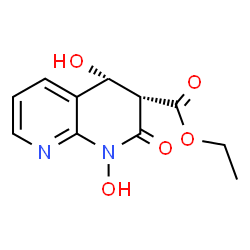 ChemSpider 2D Image | Ethyl (3S,4R)-1,4-dihydroxy-2-oxo-1,2,3,4-tetrahydro-1,8-naphthyridine-3-carboxylate | C11H12N2O5