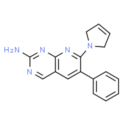 ChemSpider 2D Image | 7-(2,5-dihydropyrrol-1-yl)-6-phenyl-pyrido[6,5-d]pyrimidin-2-amine | C17H15N5