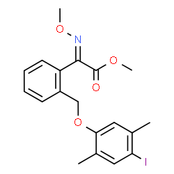 ChemSpider 2D Image | Methyl (2E)-{2-[(4-iodo-2,5-dimethylphenoxy)methyl]phenyl}(methoxyimino)acetate | C19H20INO4
