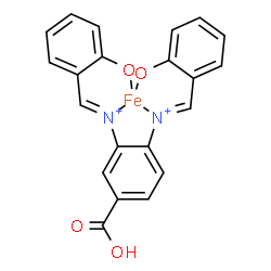 ChemSpider 2D Image | [3,4-Bis{[2-(hydroxy-kappaO)benzylidene]amino-kappaN}benzoato(2-)]iron(2+) | C21H14FeN2O4