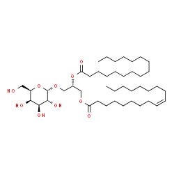 ChemSpider 2D Image | 1-oleoyl-2-palmitoyl-3-alpha-D-galactosyl-sn-glycerol | C43H80O10