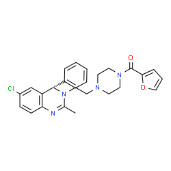 ChemSpider 2D Image | (4-{2-[(4S)-6-Chloro-2-methyl-4-phenyl-3(4H)-quinazolinyl]ethyl}-1-piperazinyl)(2-furyl)methanone | C26H27ClN4O2
