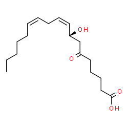 ChemSpider 2D Image | (8R,9Z,12Z)-8-Hydroxy-6-oxo-9,12-octadecadienoic acid | C18H30O4
