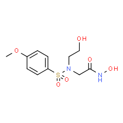 ChemSpider 2D Image | N-Hydroxy-N~2~-(2-hydroxyethyl)-N~2~-[(4-methoxyphenyl)sulfonyl]glycinamide | C11H16N2O6S