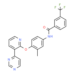 ChemSpider 2D Image | N-{3-Methyl-4-[(3-Pyrimidin-4-Ylpyridin-2-Yl)oxy]phenyl}-3-(Trifluoromethyl)benzamide | C24H17F3N4O2