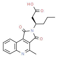 ChemSpider 2D Image | (3R)-3-(4-Methyl-1,3-dioxo-1,3-dihydro-2H-pyrrolo[3,4-c]quinolin-2-yl)hexanoic acid | C18H18N2O4