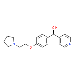 ChemSpider 2D Image | (R)-4-Pyridinyl{4-[2-(1-pyrrolidinyl)ethoxy]phenyl}methanol | C18H22N2O2