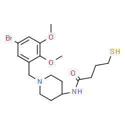 ChemSpider 2D Image | N-[1-(5-Bromo-2,3-dimethoxybenzyl)-4-piperidinyl]-4-sulfanylbutanamide | C18H27BrN2O3S