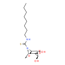 ChemSpider 2D Image | (1S,2R,3S,4R,5R)-2,3,4-Trihydroxy-N-octyl-6-oxa-8-azabicyclo[3.2.1]octane-8-carbothioamide | C15H28N2O4S