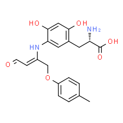 ChemSpider 2D Image | 2-Hydroxy-5-{[(2Z)-1-(4-methylphenoxy)-4-oxo-2-buten-2-yl]amino}-L-tyrosine | C20H22N2O6