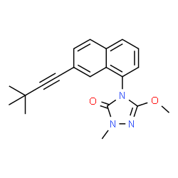 ChemSpider 2D Image | 4-[7-(3,3-Dimethyl-1-butyn-1-yl)-1-naphthyl]-5-methoxy-2-methyl-2,4-dihydro-3H-1,2,4-triazol-3-one | C20H21N3O2