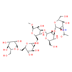 ChemSpider 2D Image | Methyl 2-acetamido-2-deoxy-beta-D-glucopyranosyl-(1->2)-alpha-D-mannopyranosyl-(1->3)-[alpha-D-mannopyranosyl-(1->6)-alpha-D-mannopyranosyl-(1->6)]-beta-D-mannopyranoside | C33H57NO26