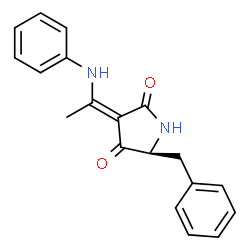 ChemSpider 2D Image | (3Z,5S)-3-(1-Anilinoethylidene)-5-benzyl-2,4-pyrrolidinedione | C19H18N2O2