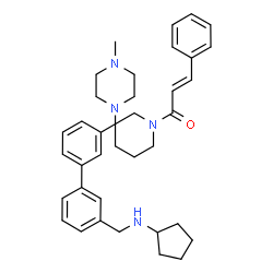 ChemSpider 2D Image | (2E)-N-({3'-[(Cyclopentylamino)methyl]-3-biphenylyl}methyl)-N-[3-(4-methyl-1-piperazinyl)propyl]-3-phenylacrylamide | C36H46N4O
