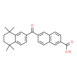 ChemSpider 2D Image | 6-[(5,5,8,8-Tetramethyl-5,6,7,8-tetrahydro-2-naphthalenyl)carbonyl]-2-naphthoic acid | C26H26O3