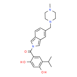ChemSpider 2D Image | (2,4-Dihydroxy-5-isopropylphenyl){5-[(4-methyl-1-piperazinyl)methyl]-2H-isoindol-2-yl}methanone | C24H29N3O3