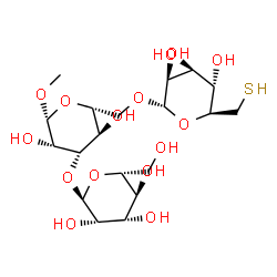 ChemSpider 2D Image | Methyl alpha-D-mannopyranosyl-(1->3)-[6-thio-alpha-D-mannopyranosyl-(1->6)]-beta-D-mannopyranoside | C19H34O15S