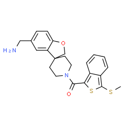 ChemSpider 2D Image | 1-(1'-{[3-(methylsulfanyl)-2-benzothiophen-1-yl]carbonyl}spiro[1-benzofuran-3,4'-piperidin]-5-yl)methanamine | C23H24N2O2S2