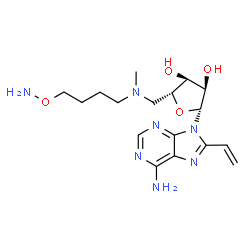ChemSpider 2D Image | 5'-{[4-(Aminooxy)butyl](methyl)amino}-5'-deoxy-8-vinyladenosine | C17H27N7O4