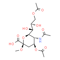 ChemSpider 2D Image | Methyl 4,9-Di-O-Acetyl-5-(Acetylamino)-3,5-Dideoxy-D-Glycero-Alpha-D-Galacto-Non-2-Ulopyranosidonic Acid | C16H25NO11