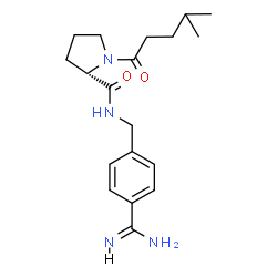 ChemSpider 2D Image | N-(4-Carbamimidoylbenzyl)-1-(4-methylpentanoyl)-L-prolinamide | C19H28N4O2